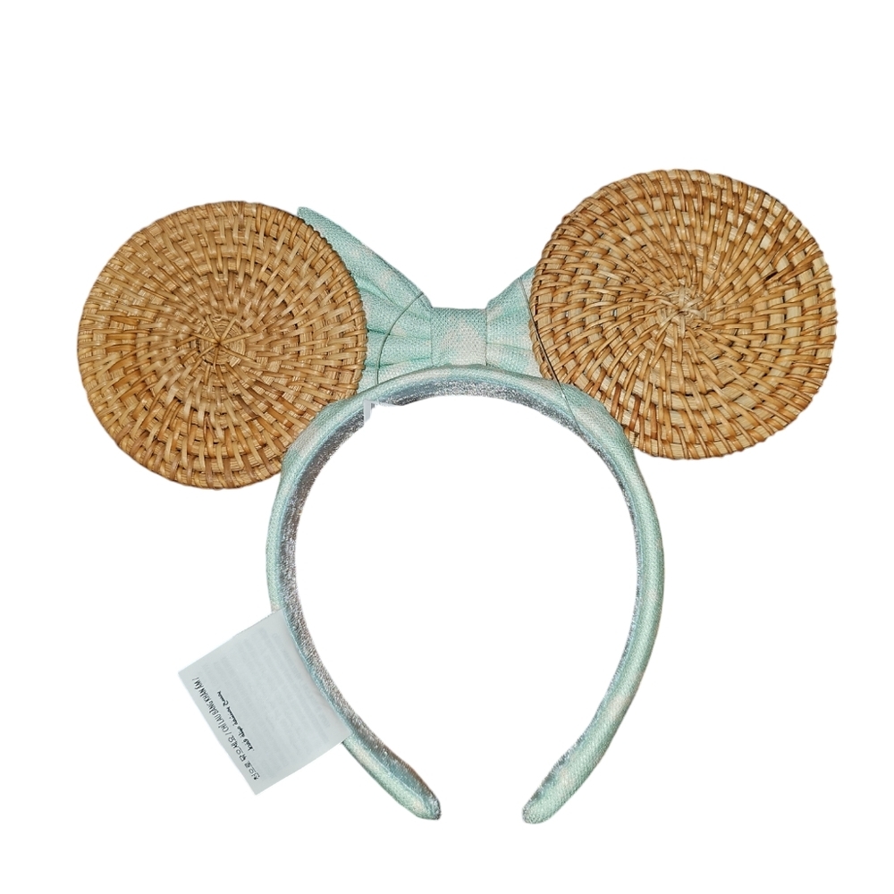 2024 Disney Parks Minnie Mouse Tropical Summer Rattan Ear Headband - Picture 2 of 3